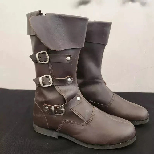 Medieval leather boots - leather,
