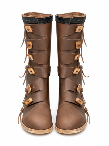 Medieval leather viking boots - medieval,