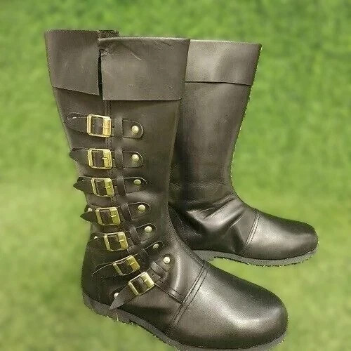 Medieval leather boots - leather,
