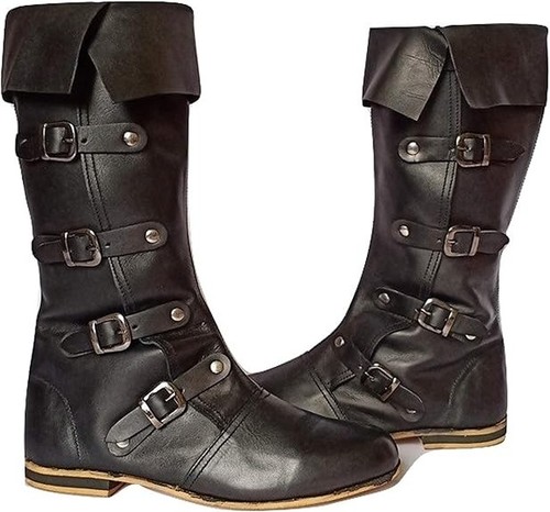 Medieval leather boots - leather,
