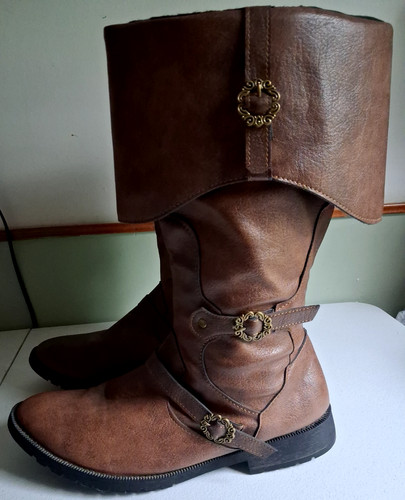 Men medieval pirate boots - pirate,