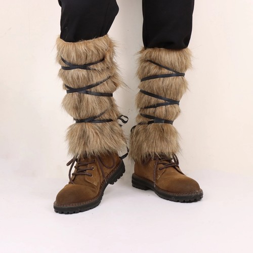Men viking faux fur leggings - viking,